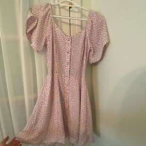 Flower pattern mini dress